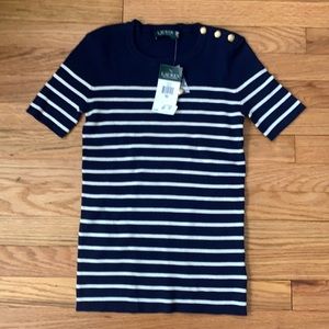 Ralph Lauren striped shirt Navy and White